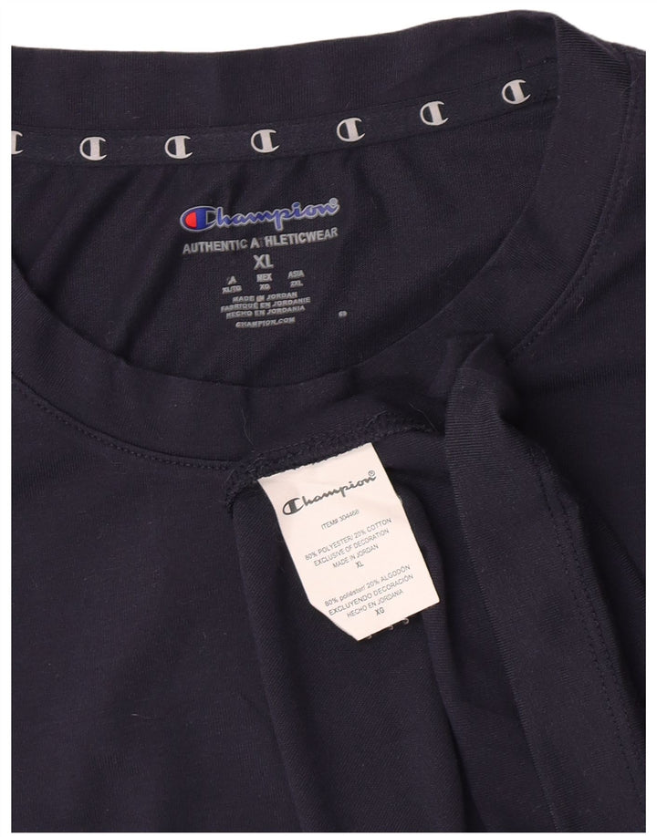 Champion Mens T-Shirt Top XL Navy Blue Polyester