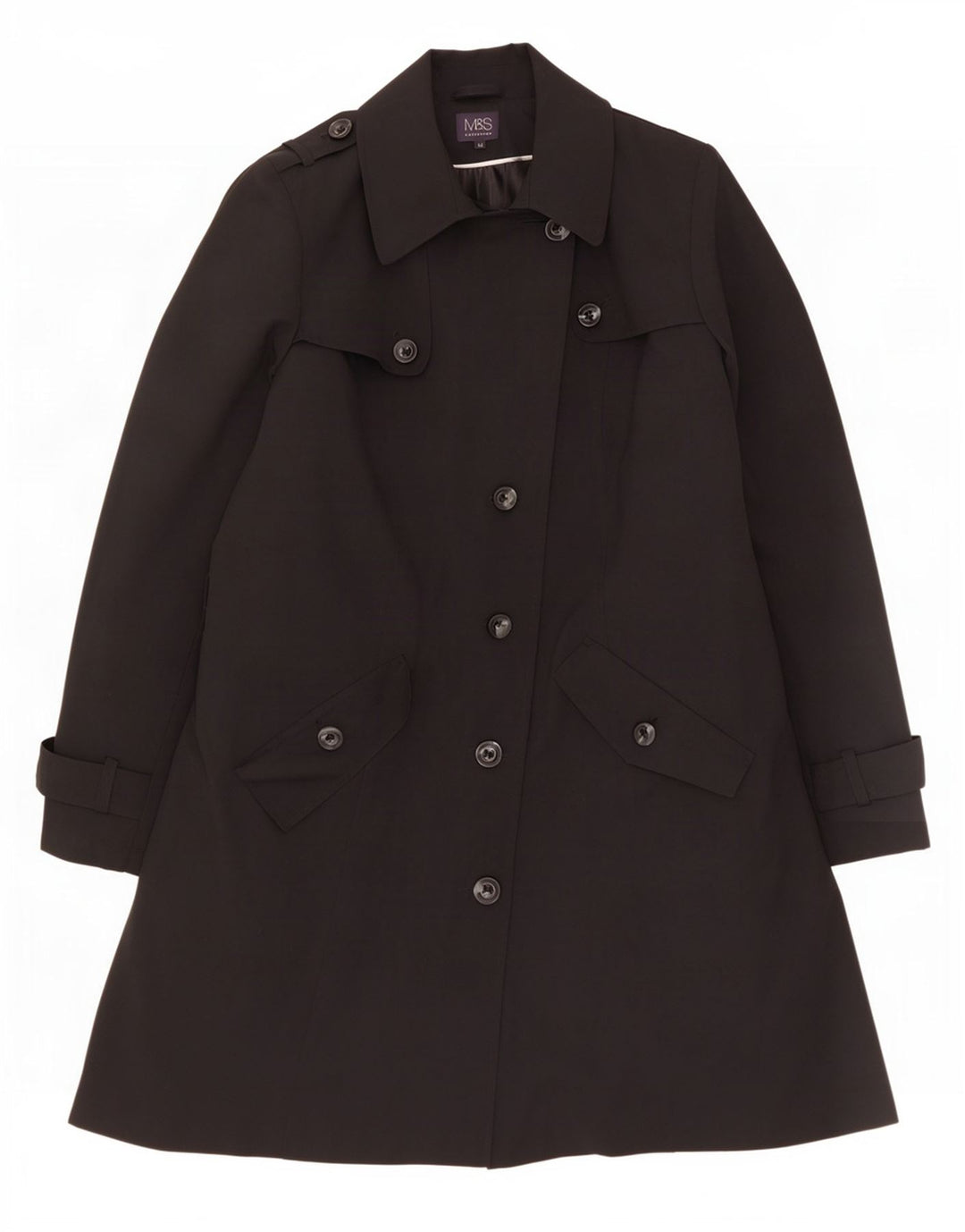 Marks & Spencer Womens Trench Coat UK 20 2XL Black Polyester