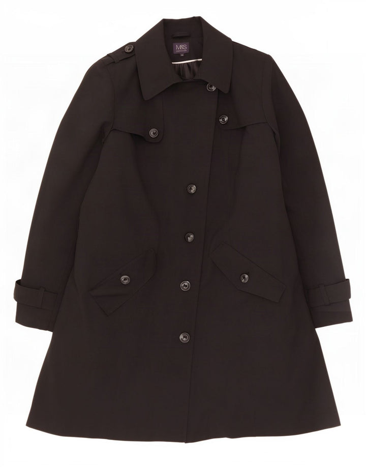 Marks & Spencer Womens Trench Coat UK 20 2XL Black Polyester
