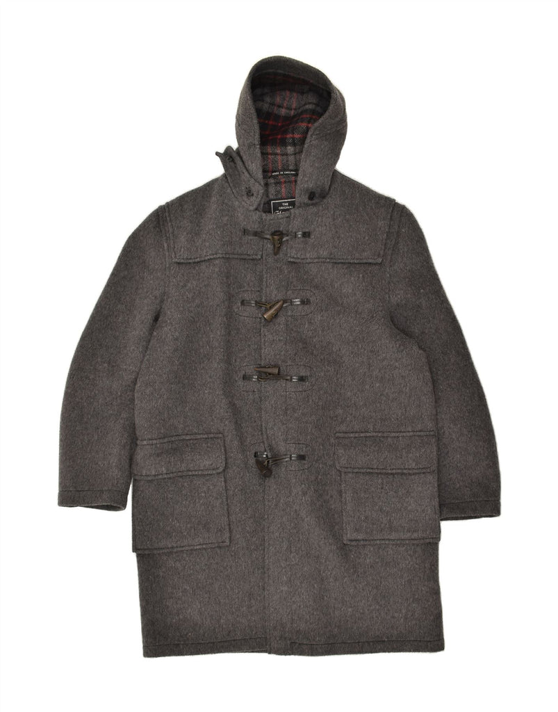 GLOVERALL Mens Hooded Duffle Coat UK 44 2XL Grey Wool | Vintage Gloverall | Thrift | Second-Hand Gloverall | Used Clothing | Messina Hembry 