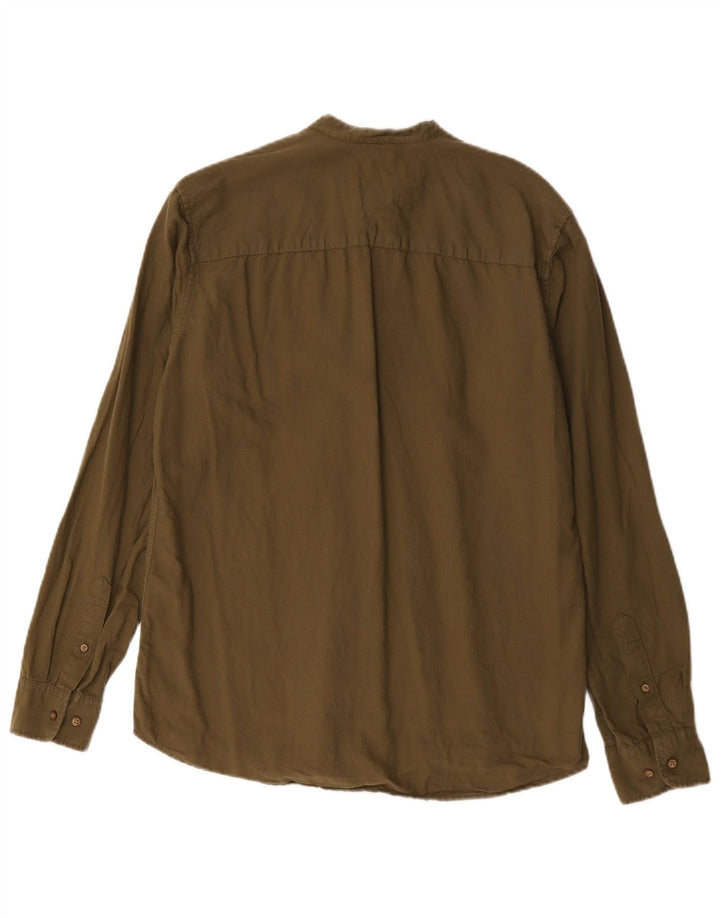 Jack & Jones Mens Premium Slim Pullover Shirt Medium Khaki Cotton