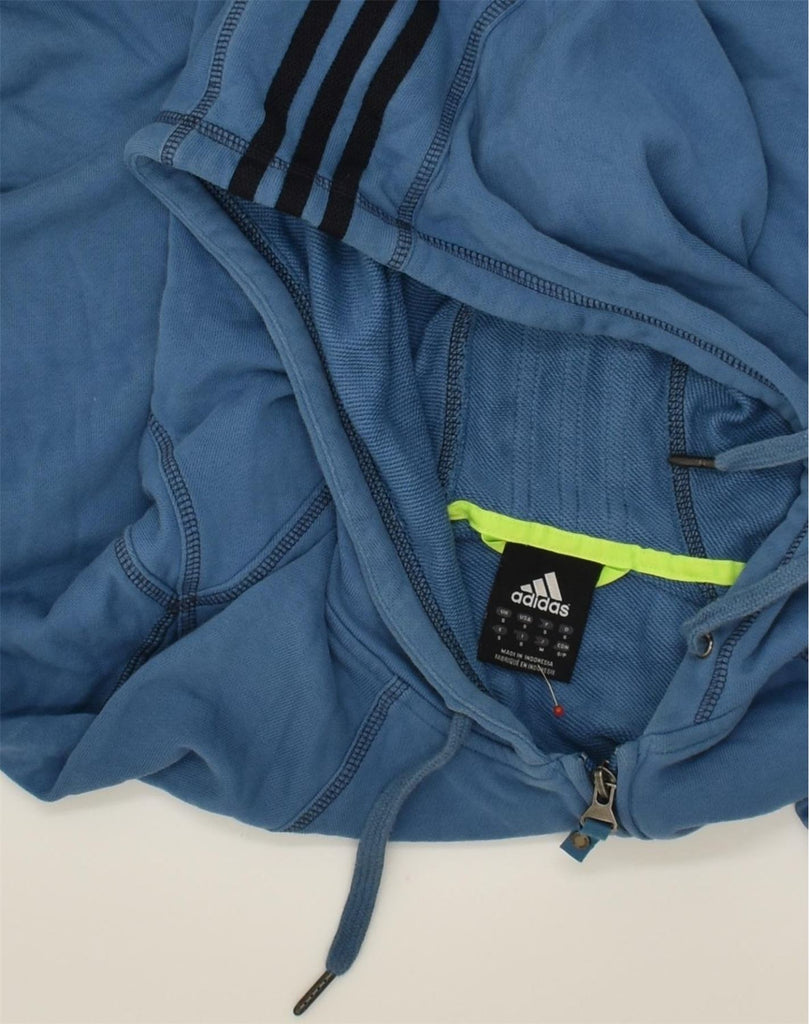 ADIDAS Mens Zip Hoodie Sweater Small Blue Cotton | Vintage Adidas | Thrift | Second-Hand Adidas | Used Clothing | Messina Hembry 