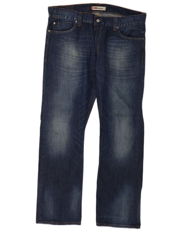 Levi's Mens 506 Standard Fit Straight Jeans W38 L32 Blue Cotton
