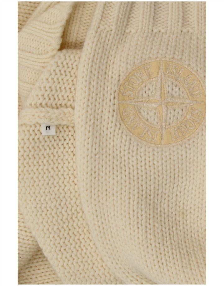 Stone Island Mens V-Neck Jumper Sweater Medium Beige