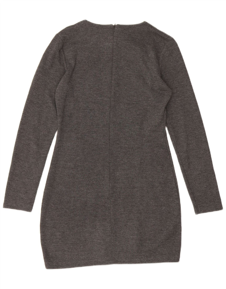 Zara Womens Long Sleeve Jumper Dress UK 12 Medium Grey