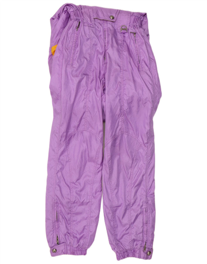 Descente Womens Hooded Ski Jumpsuit EU 38 Medium Purple Colourblock Nylon