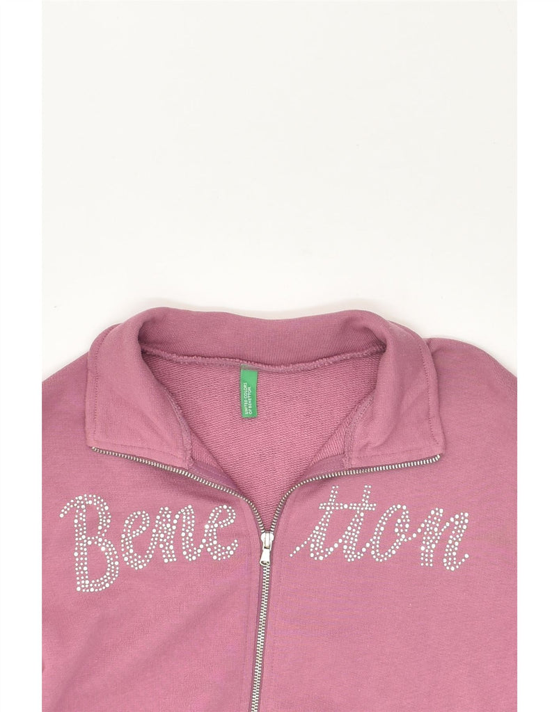 BENETTON Girls Tracksuit Top Jacket 11-12 Years XL Pink Cotton | Vintage Benetton | Thrift | Second-Hand Benetton | Used Clothing | Messina Hembry 