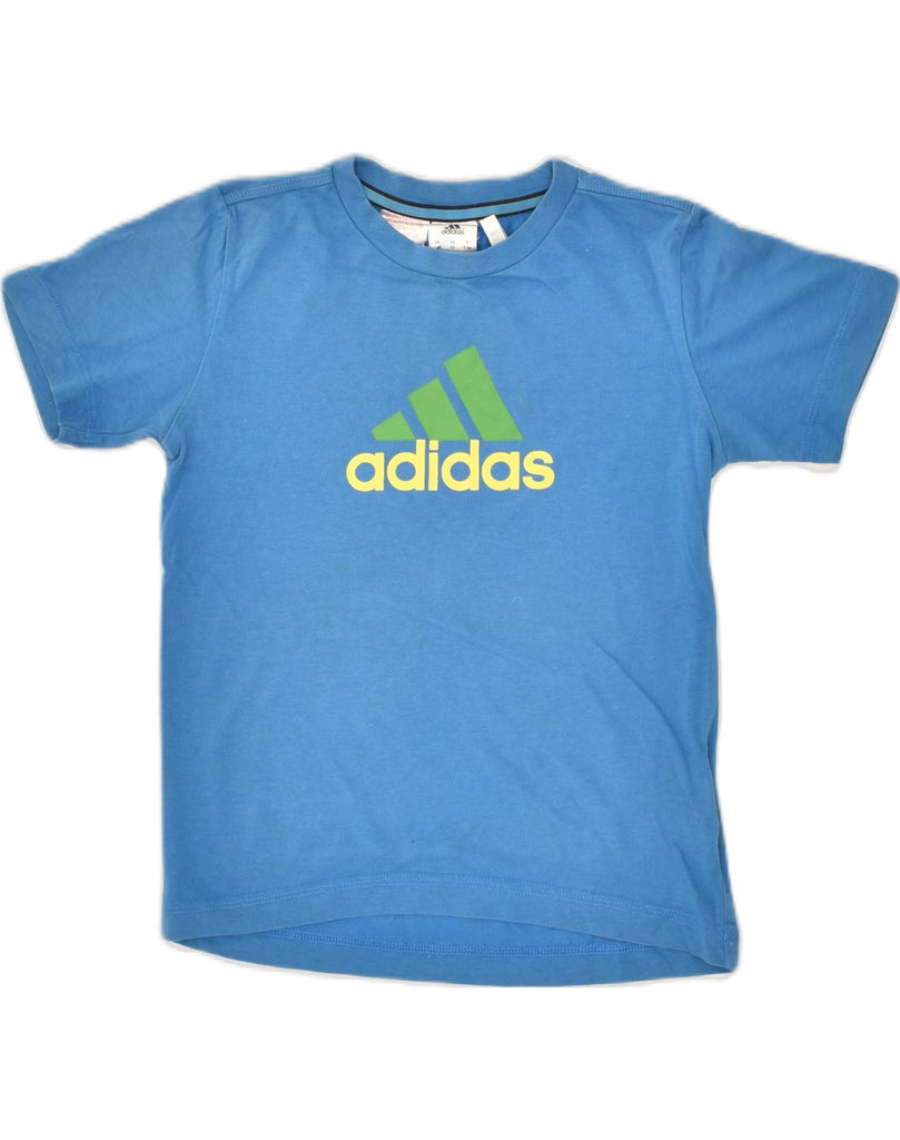 ADIDAS Boys Graphic T-Shirt Top 7-8 Years Blue Cotton | Vintage Adidas | Thrift | Second-Hand Adidas | Used Clothing | Messina Hembry 