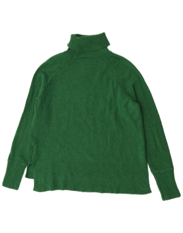 J. Crew Womens Oversized Roll Neck Jumper Sweater UK 10 Small Green Nylon