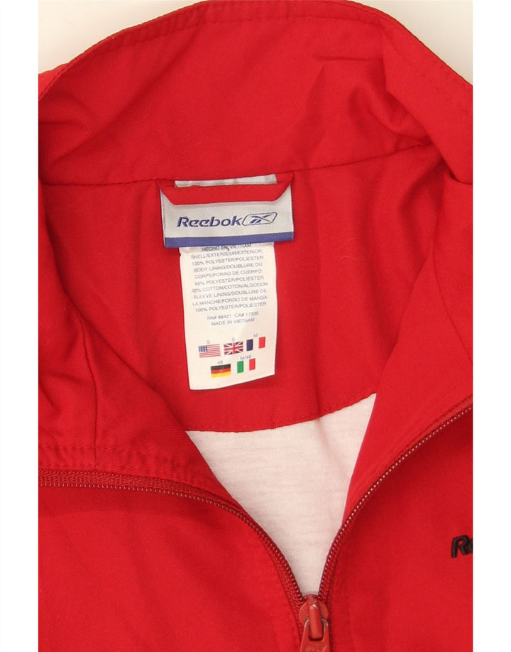 Reebok Mens Tracksuit Top Jacket Small Red Polyester