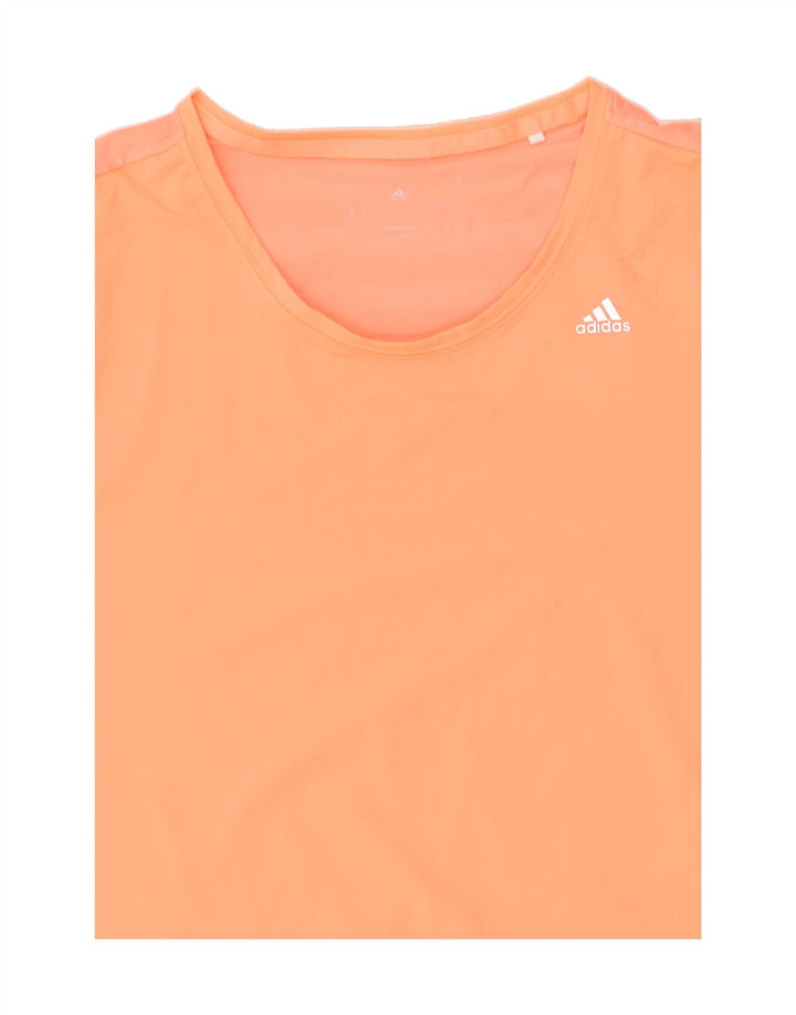 ADIDAS Womens Graphic T-Shirt Top UK 18 XL Orange Polyester | Vintage Adidas | Thrift | Second-Hand Adidas | Used Clothing | Messina Hembry 