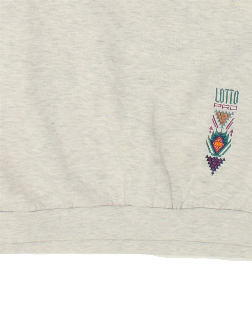 LOTTO Mens Graphic Sleeveless Sweatshirt Jumper Large Grey Colourblock | Vintage Lotto | Thrift | Second-Hand Lotto | Used Clothing | Messina Hembry 