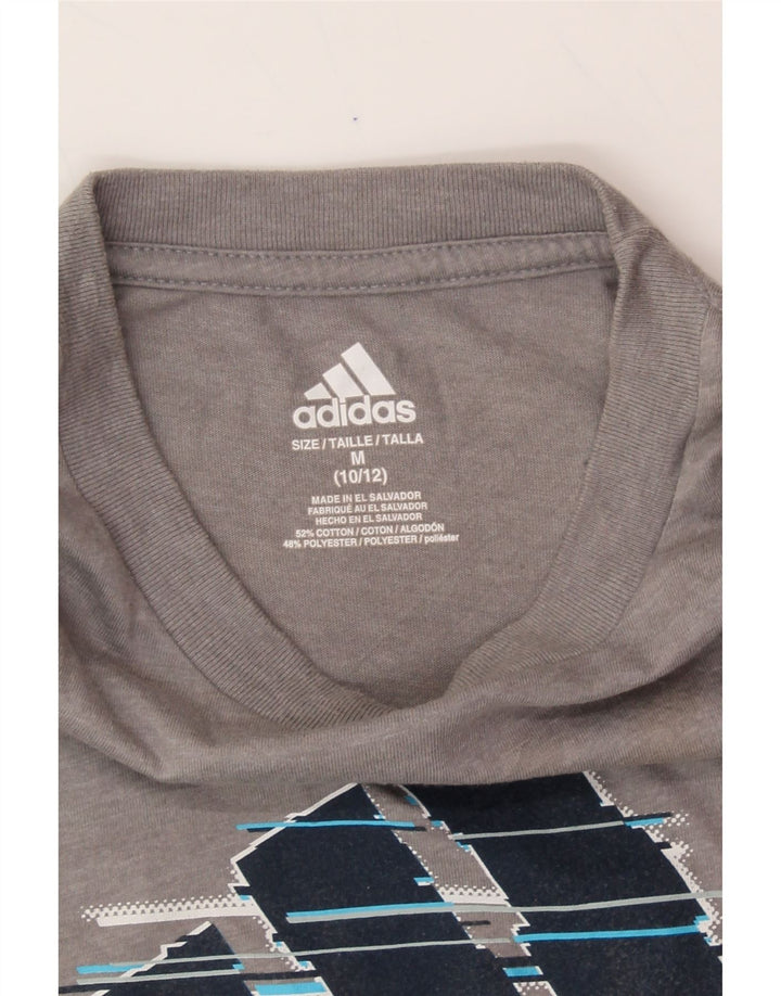 ADIDAS Boys Graphic T-Shirt Top 10-11 Years Medium Grey Cotton Vintage Adidas and Second-Hand Adidas from Messina Hembry 