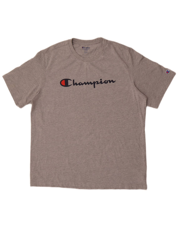 Champion Mens Graphic T-Shirt Top 2XL Grey Cotton