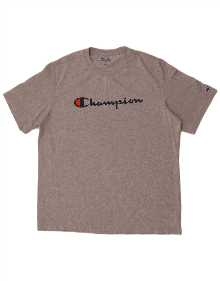 Champion Mens Graphic T-Shirt Top 2XL Grey Cotton
