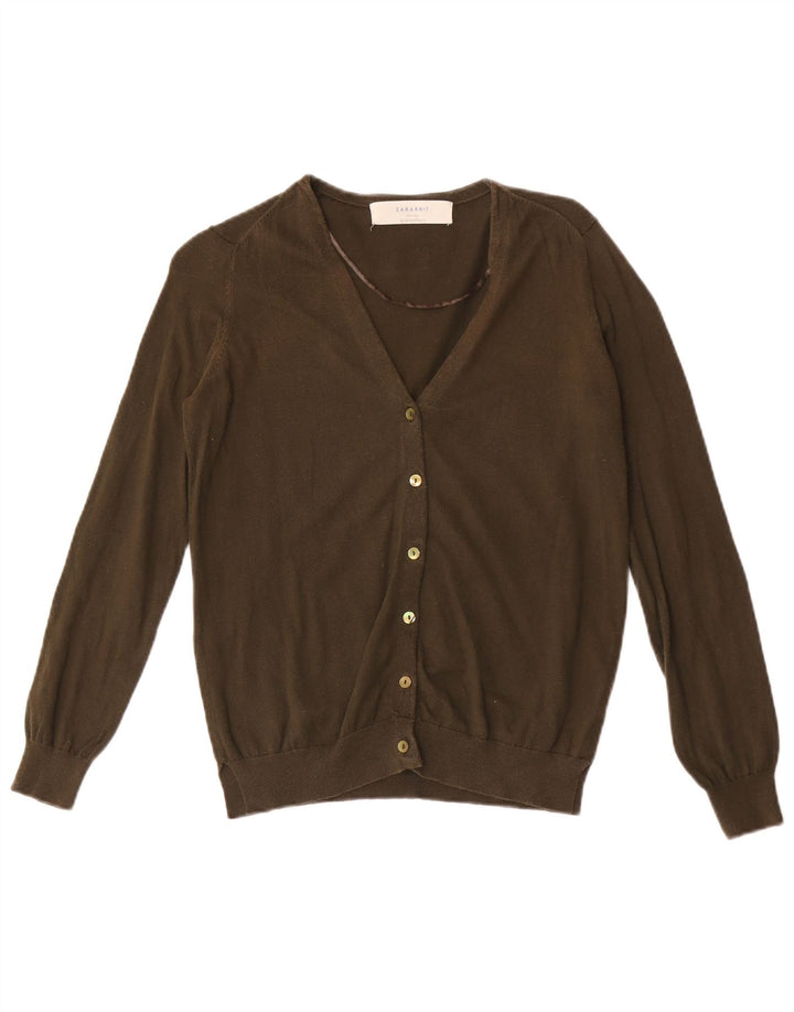 Zara Womens Cardigan Sweater UK 12 Medium Khaki