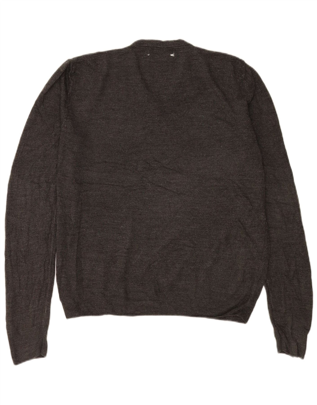 Marks & Spencer Mens V-Neck Jumper Sweater Large Grey Acrylic