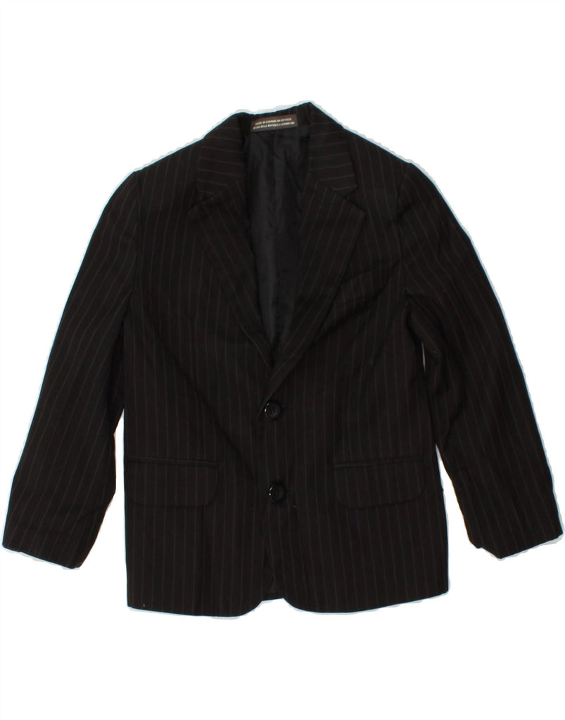 DOCKERS Boys 2 Button Blazer Jacket 4-5 Years Black Pinstripe Polyester Vintage Dockers and Second-Hand Dockers from Messina Hembry 
