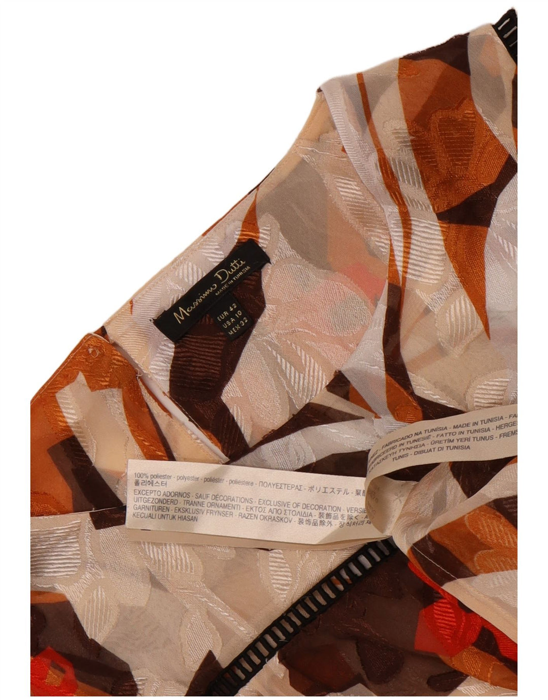 Massimo Dutti Womens See Through Blouse Top EU 42 Large Beige Floral