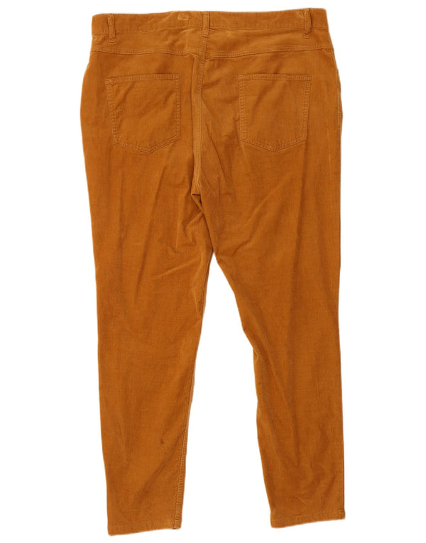 Marks & Spencer Womens Slim Corduroy Trousers UK 18 XL W38 L28 Brown Cotton