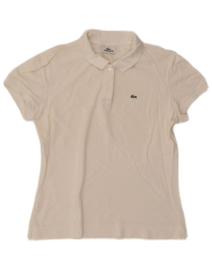 Lacoste Womens Polo Shirt Size 44 Large White Cotton