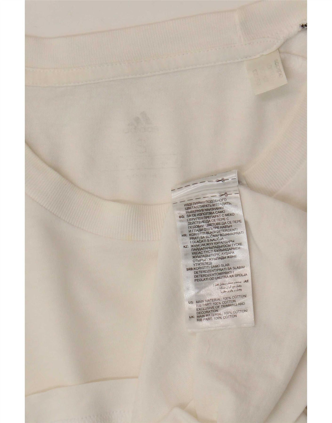 Adidas Mens T-Shirt Top Small White Cotton