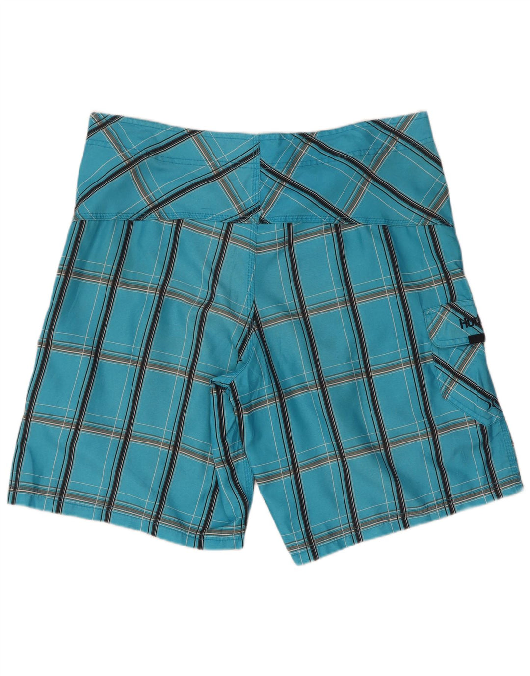 Hurley Mens Swimming Shorts Large  Blue Check Polyester