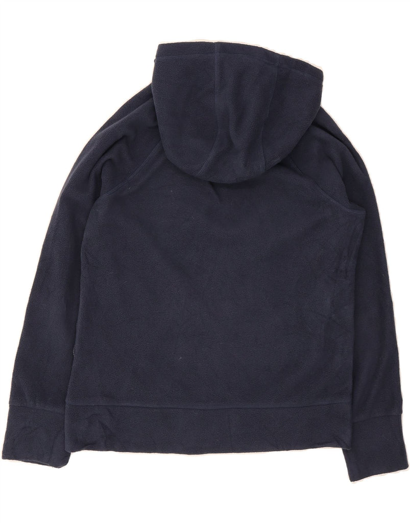 TOMMY HILFIGER Mens Graphic Hooded Fleece Jacket UK 36 Small Navy Blue Vintage Tommy Hilfiger and Second-Hand Tommy Hilfiger from Messina Hembry 