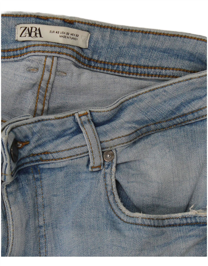 Zara Mens Cropped Jeans EU 42 Large W32 L25 Blue