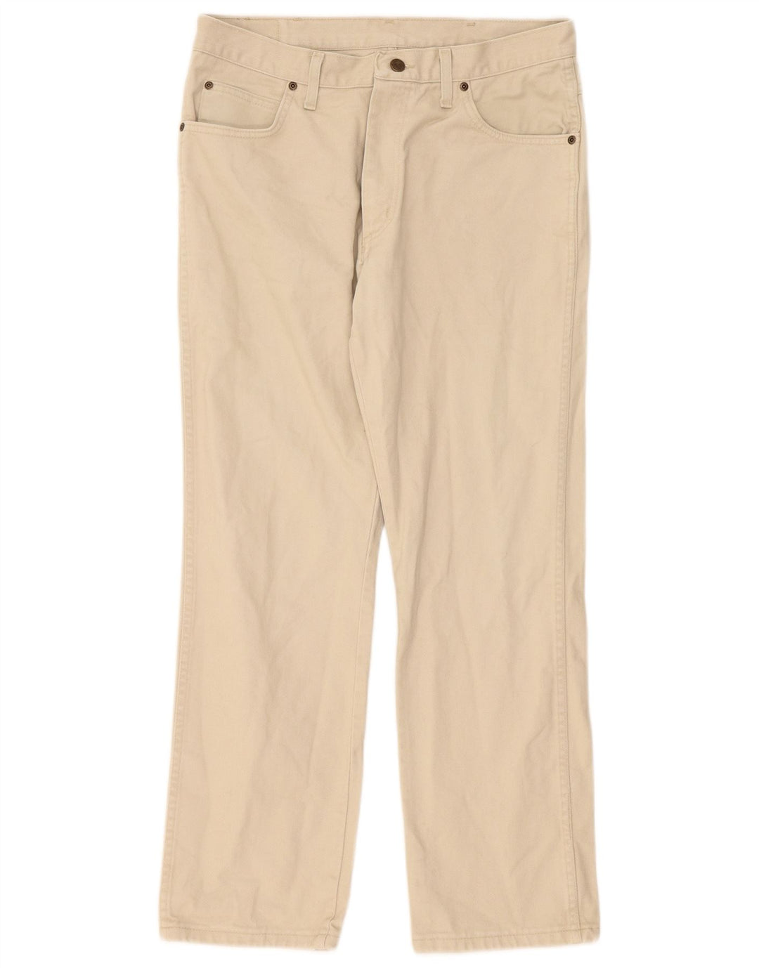 Wrangler Mens Straight Jeans W34 L30 Beige Cotton