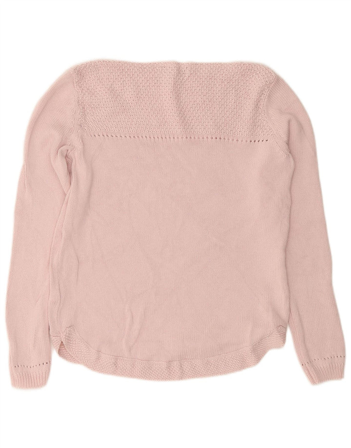 Marks & Spencer Womens Oversized Boat Neck Jumper Sweater UK 10 Small Pink