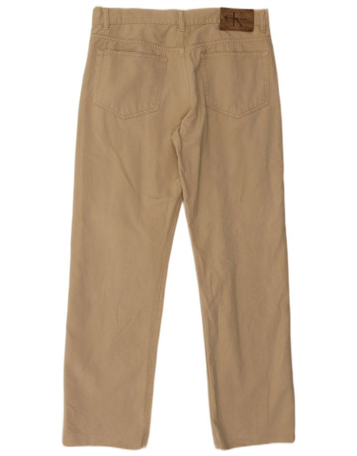 Calvin Klein Mens Straight Jeans W34 L30 Beige Cotton