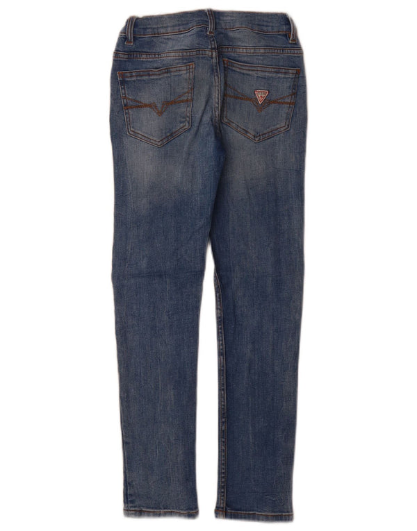 Guess Girls Distressed Skinny Jeans 7-8 Years W22 L25 Blue