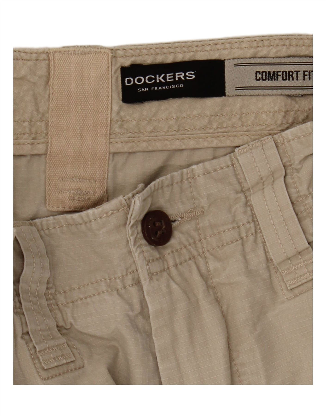 Dockers Mens Comfort Fit Cargo Shorts W31 Medium Beige Cotton