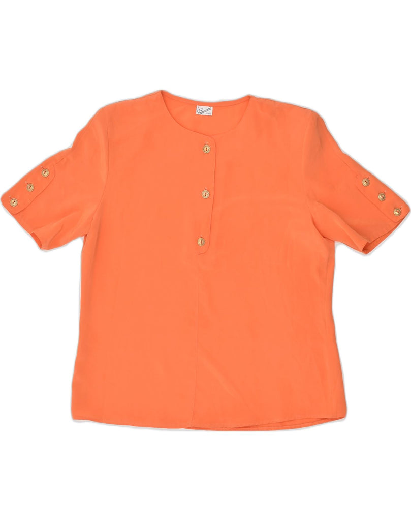 PRIMAVERA FIRENZE Womens Short Sleeve Blouse Top UK 12 Medium Orange | Vintage Primavera Firenze | Thrift | Second-Hand Primavera Firenze | Used Clothing | Messina Hembry 