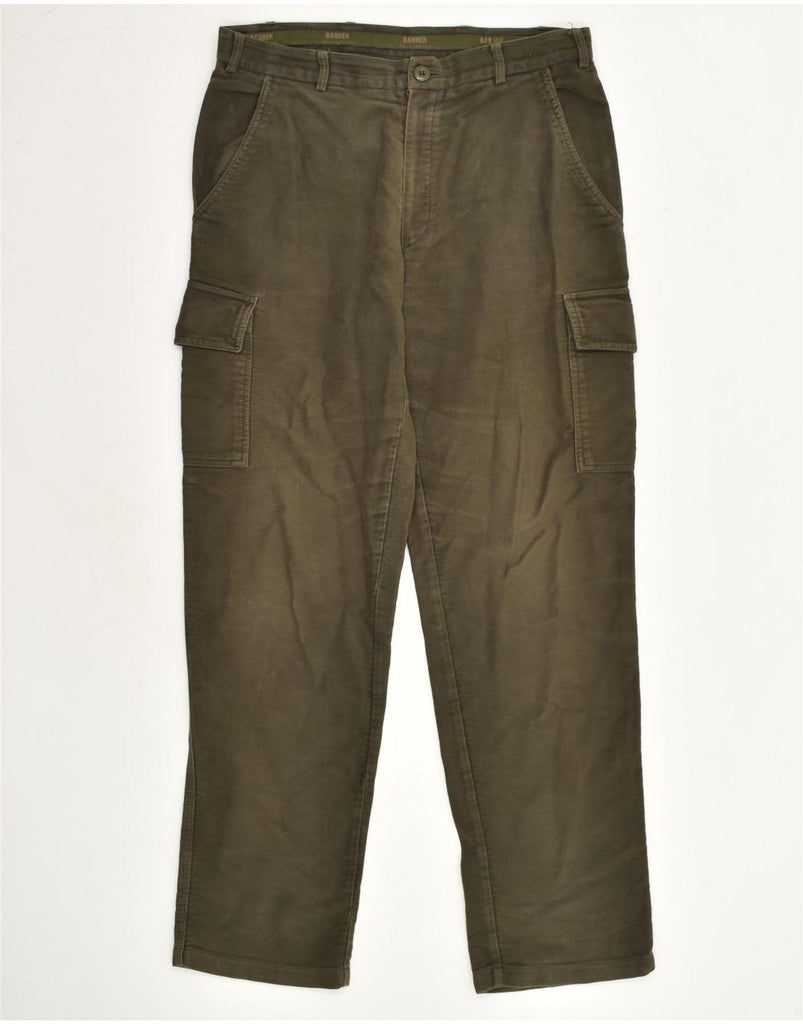 VINTAGE Mens Straight Cargo Trousers IT 50 Large W33 L31 Green Cotton | Vintage Vintage | Thrift | Second-Hand Vintage | Used Clothing | Messina Hembry 