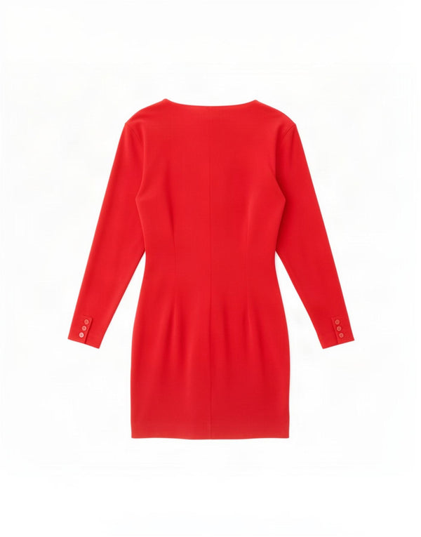Rosella Womens Long Sleeve Velvet Sheath Dress UK 12 Medium Red