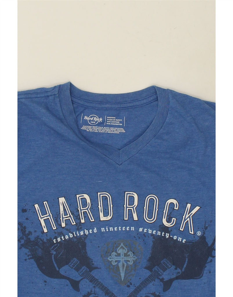 HARD ROCK CAFE Mens Mallorca Graphic T-Shirt Top Medium Blue Cotton | Vintage Hard Rock Cafe | Thrift | Second-Hand Hard Rock Cafe | Used Clothing | Messina Hembry 