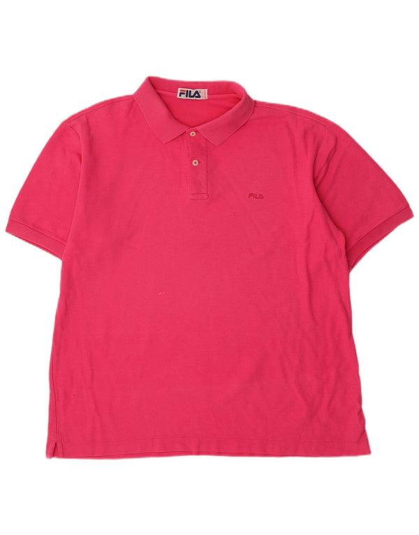 Fila Mens Polo Shirt IT 52 Large Pink Cotton