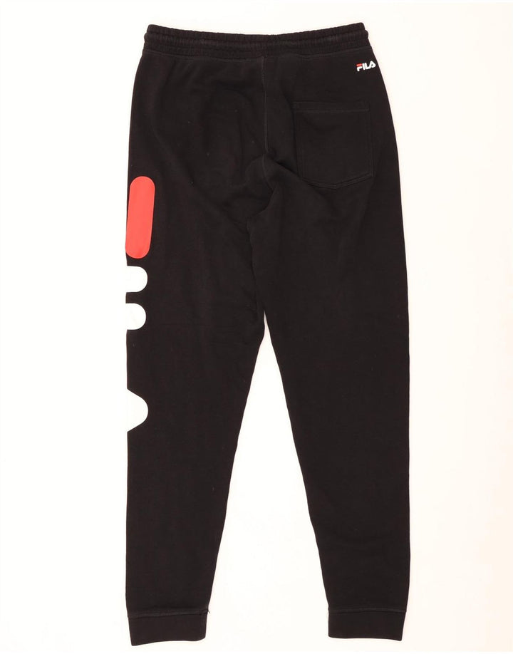 FILA Mens Graphic Tracksuit Trousers Joggers Medium  Black Cotton