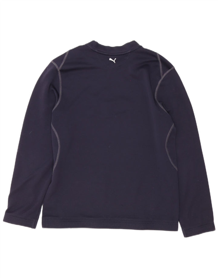 Puma Mens Graphic Top Long Sleeve Medium Navy Blue