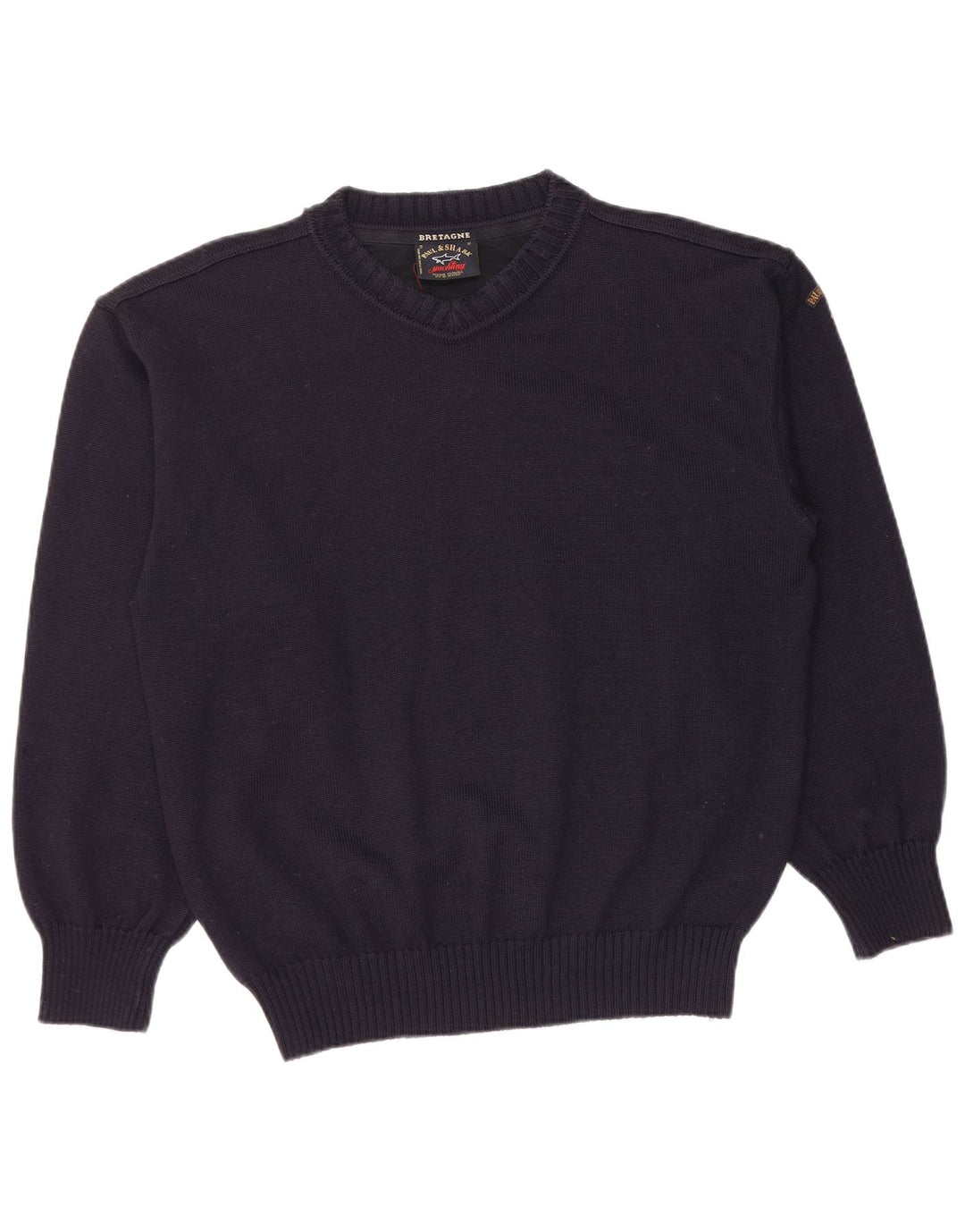 PAUL & SHARK Mens V-Neck Jumper Sweater Medium Navy Blue New Wool