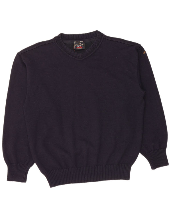 PAUL & SHARK Mens V-Neck Jumper Sweater Medium Navy Blue New Wool