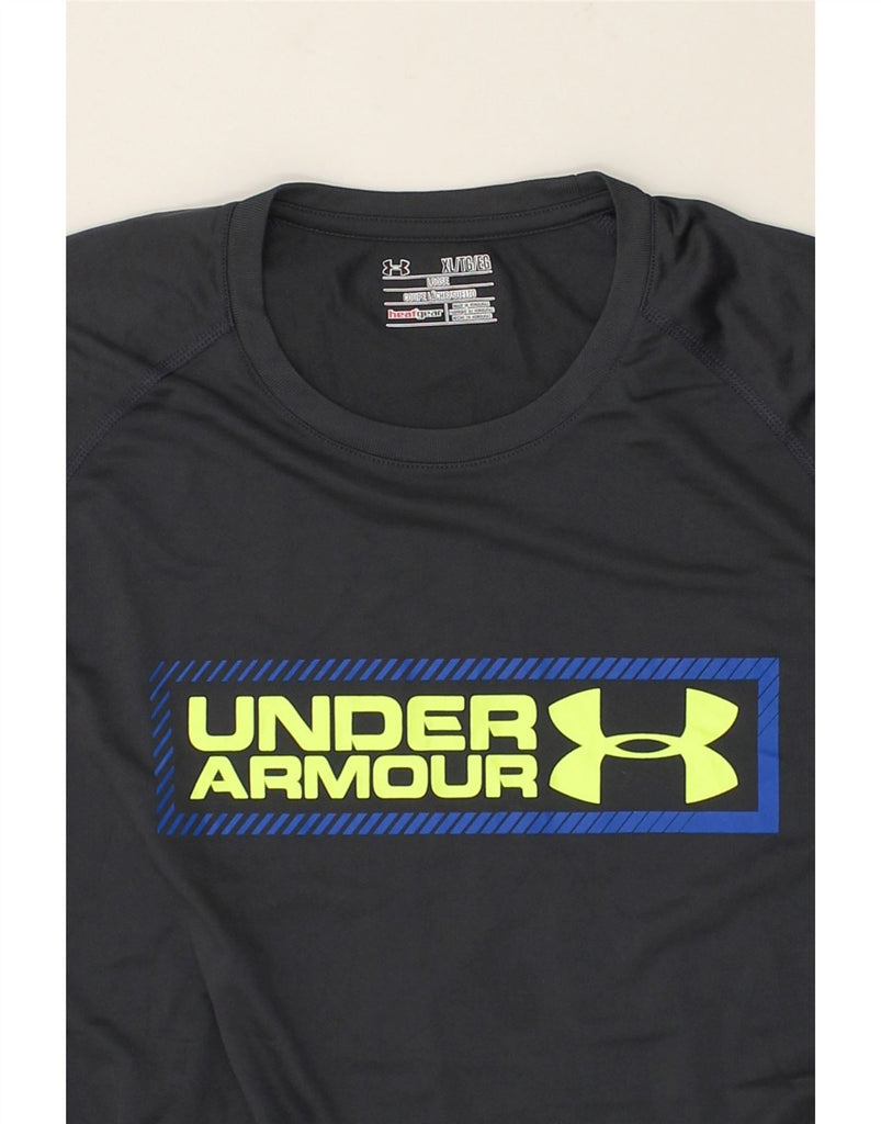 UNDER ARMOUR Mens Heat Gear Graphic T-Shirt Top XL Grey | Vintage Under Armour | Thrift | Second-Hand Under Armour | Used Clothing | Messina Hembry 