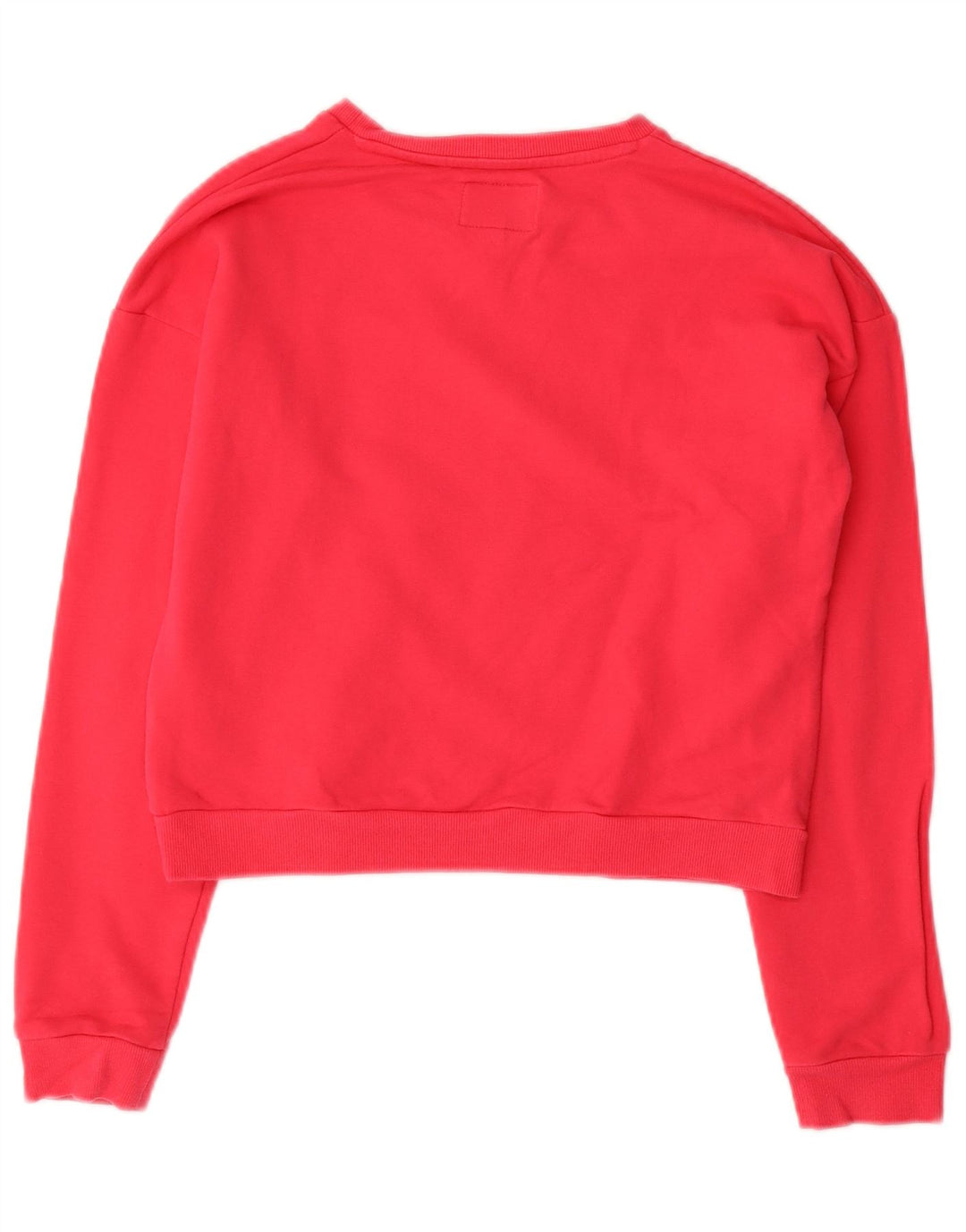 GUESS Girls Crop Graphic Sweatshirt Jumper 13-14 Years Pink Cotton