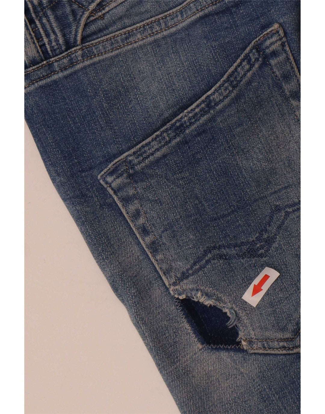 Replay Womens Distressed Skinny Jeans W29 L30 Blue