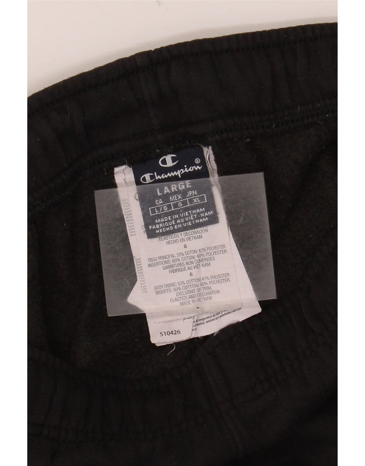 CHAMPION Mens Tracksuit Trousers Large  Black Cotton