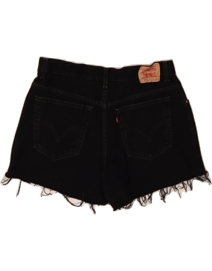 LEVI'S Boys Husky Denim Shorts 15-16 Years W36 Black Cotton Vintage Levi's and Second-Hand Levi's from Messina Hembry 