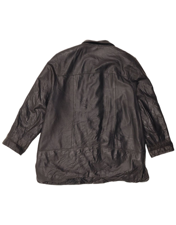 Vintage Womens Leather Jacket IT 46 Large Black Leather