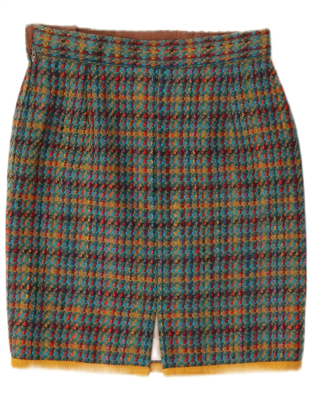 Vintage Womens Pencil Skirt W28 Medium Multicoloured Check